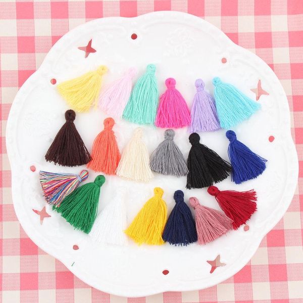 100pcs mini cotton thread tassel diy craft supplies bracelet earrings accessories hair decoration material necklace key fring h jllsdw